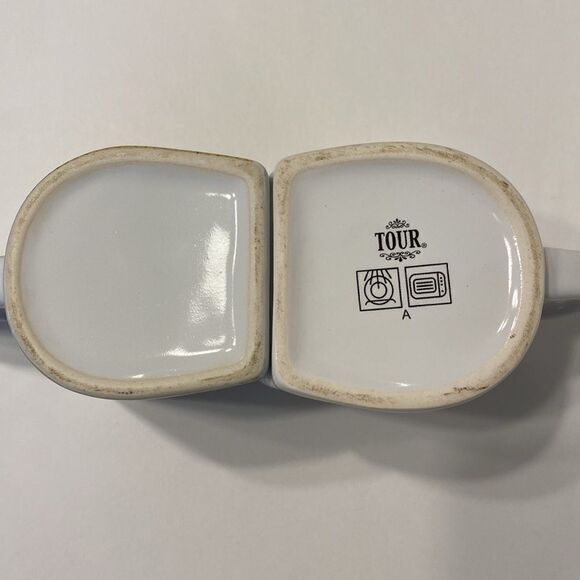 Paris France Interlocking 2 Mug Set City Landmark Scenes Heart Handles - Picture 9 of 10